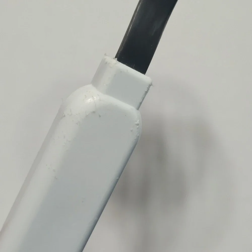 Vintage Robinson Stainless USA Red Slotted Spatula‎ Turner White Plastic Handle